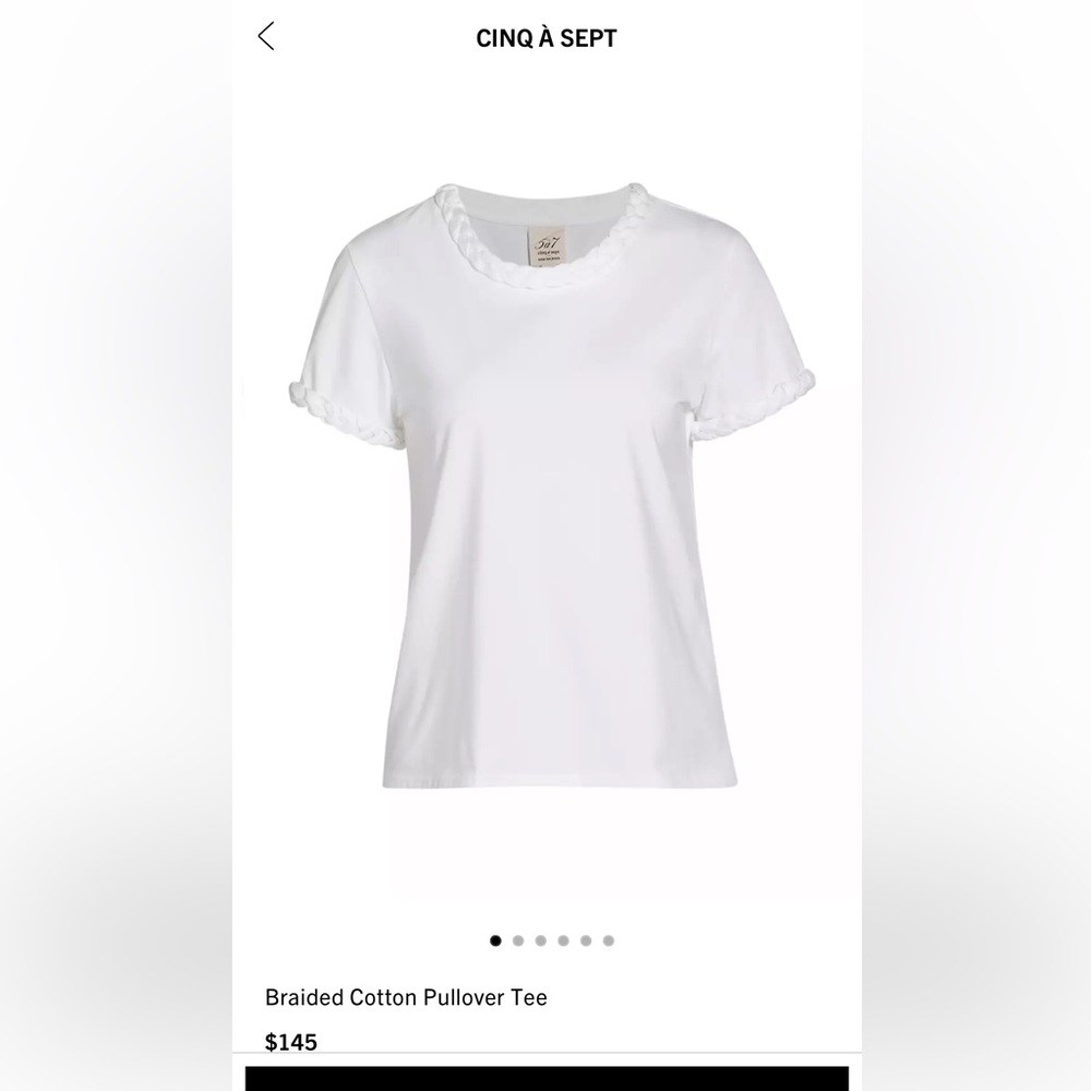 Cinq a sept braided cotton pullover tshirt